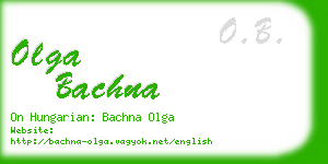 olga bachna business card